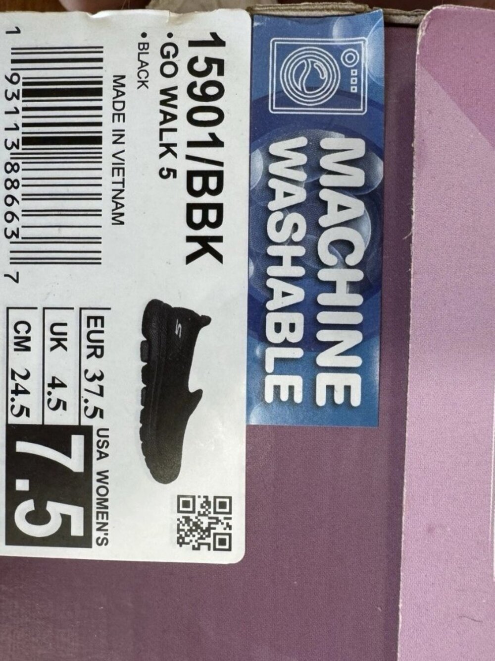 Skechers GO WALK 5 Women’s 7.5 Black Slip On Walking Shoes 15901 BBK NIB - Picture 5 of 7